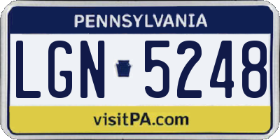PA license plate LGN5248