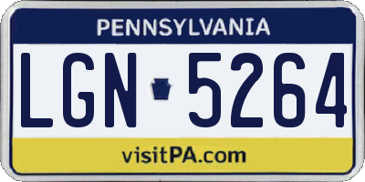 PA license plate LGN5264