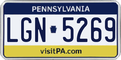 PA license plate LGN5269