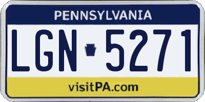 PA license plate LGN5271