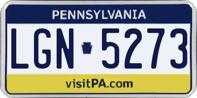 PA license plate LGN5273