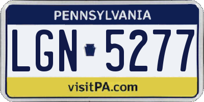 PA license plate LGN5277