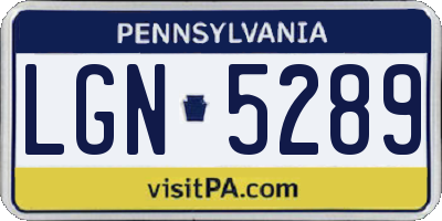 PA license plate LGN5289