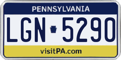 PA license plate LGN5290