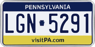 PA license plate LGN5291