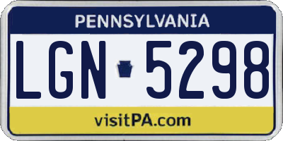 PA license plate LGN5298