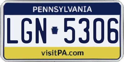 PA license plate LGN5306