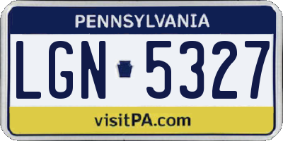 PA license plate LGN5327