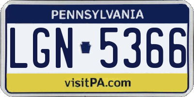 PA license plate LGN5366