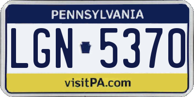 PA license plate LGN5370