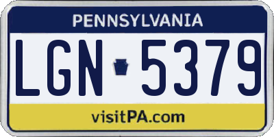 PA license plate LGN5379