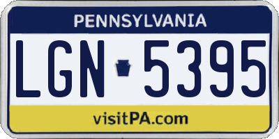 PA license plate LGN5395