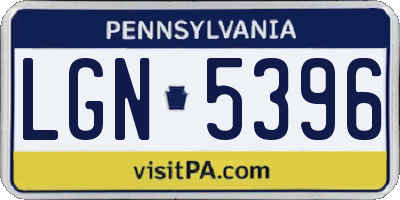 PA license plate LGN5396