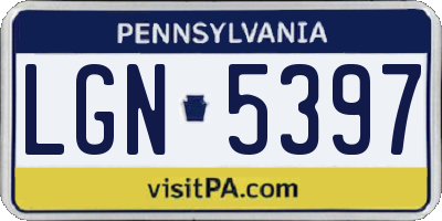 PA license plate LGN5397