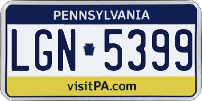 PA license plate LGN5399