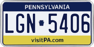 PA license plate LGN5406