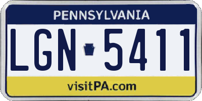 PA license plate LGN5411
