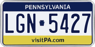PA license plate LGN5427