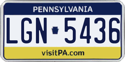 PA license plate LGN5436