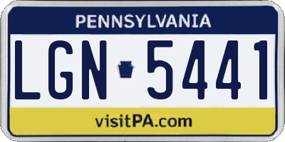 PA license plate LGN5441
