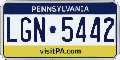 PA license plate LGN5442