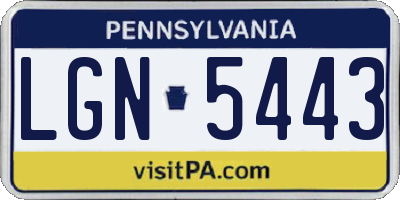 PA license plate LGN5443