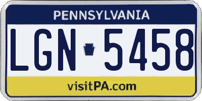 PA license plate LGN5458
