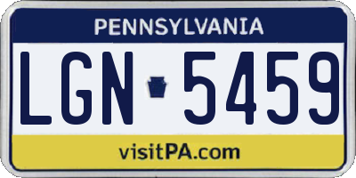 PA license plate LGN5459