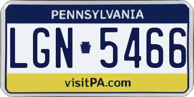 PA license plate LGN5466