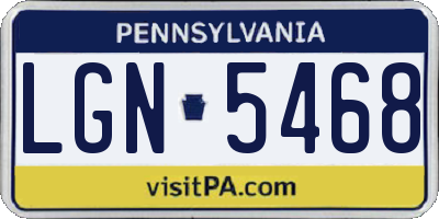 PA license plate LGN5468