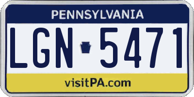 PA license plate LGN5471