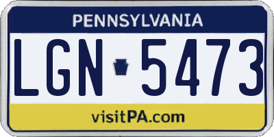 PA license plate LGN5473