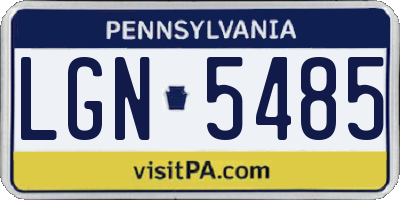 PA license plate LGN5485