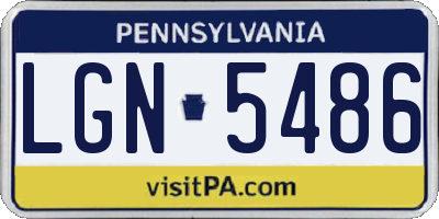 PA license plate LGN5486