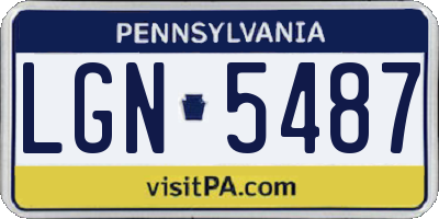 PA license plate LGN5487