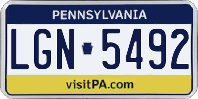 PA license plate LGN5492