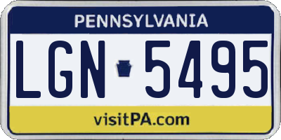 PA license plate LGN5495