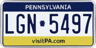 PA license plate LGN5497