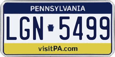 PA license plate LGN5499