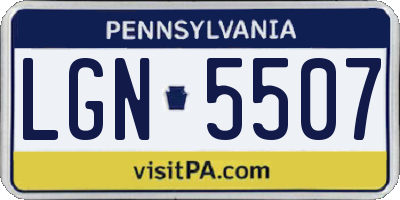 PA license plate LGN5507