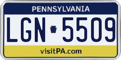 PA license plate LGN5509