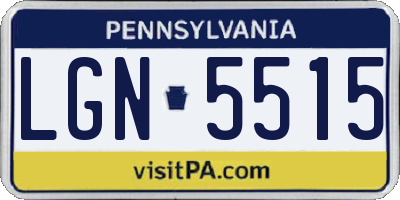 PA license plate LGN5515