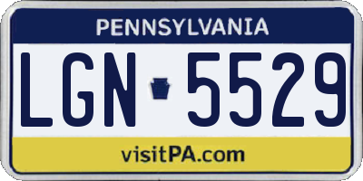 PA license plate LGN5529
