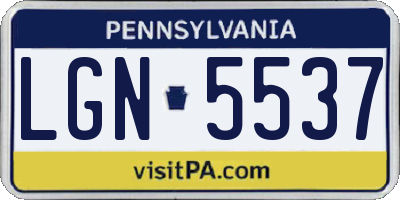 PA license plate LGN5537