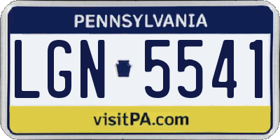 PA license plate LGN5541