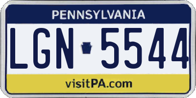 PA license plate LGN5544