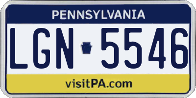PA license plate LGN5546