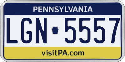 PA license plate LGN5557