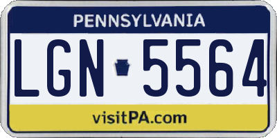 PA license plate LGN5564