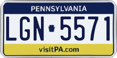 PA license plate LGN5571